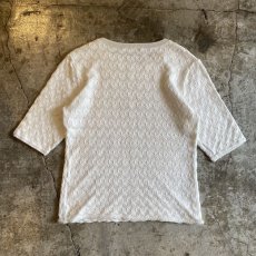 画像2: DESIGN COTTON KNIT WHITE COLOR S/S TOPS / Ladies M (2)