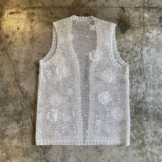 画像2: CROCHET FLORAL DESIGN VEST / Ladies M (2)