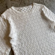 画像3: DESIGN COTTON KNIT WHITE COLOR S/S TOPS / Ladies M (3)