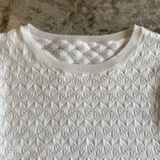 画像5: DESIGN COTTON KNIT WHITE COLOR S/S TOPS / Ladies M (5)