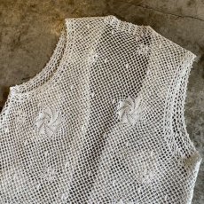 画像9: CROCHET FLORAL DESIGN VEST / Ladies M (9)