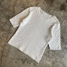 画像4: DESIGN COTTON KNIT WHITE COLOR S/S TOPS / Ladies M (4)