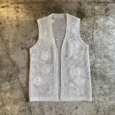 画像1: CROCHET FLORAL DESIGN VEST / Ladies M (1)