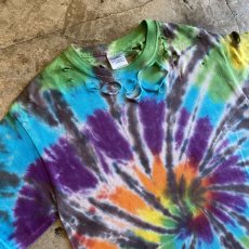 画像3: TIE DYE COLOR CRASH DAMAGE S/S TEE / Ladies S(M) (3)