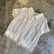 画像4: LACE DESIGN SHEER S/S SHIRT / Ladies M (4)