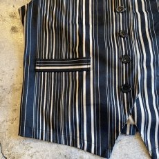 画像5: MONOCHROME STRIPE PATTERN DESIGN VEST / Ladies M (5)