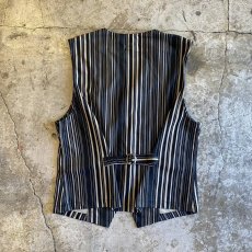 画像2: MONOCHROME STRIPE PATTERN DESIGN VEST / Ladies M (2)