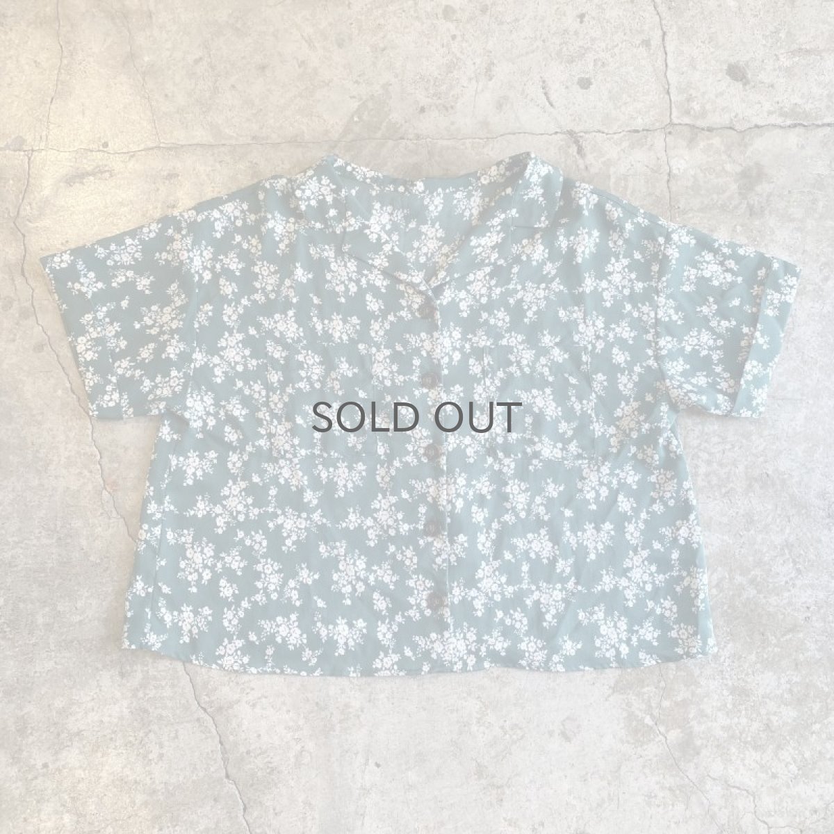 画像1: FLORAL PATTERN OPEN COLLAR S/S SHIRT / Ladies M (1)