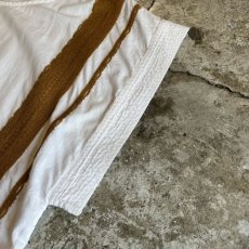 画像6: BROWN COLOR LINE EMBROIDERY DESIGN S/S TOPS / Ladies L (6)