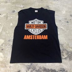 画像1: "HARLEY DAVIDSON" PRINTED CUT OFF N/S TOPS / Mens XL (1)