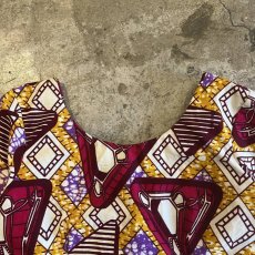 画像10: AFRICAN BATIK PATTERN BACK ZIP UP DESIGN S/S TOPS / Ladies M (10)