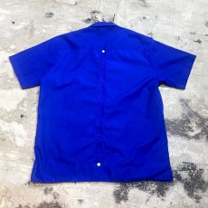 画像2: BLUE COLOR EMBROIDERY S/S CUBA SHIRT / Mens M (2)