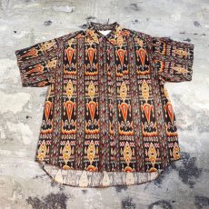 画像1: NATIVE STRIPE PATTERN S/S SHIRT / Mens L (1)