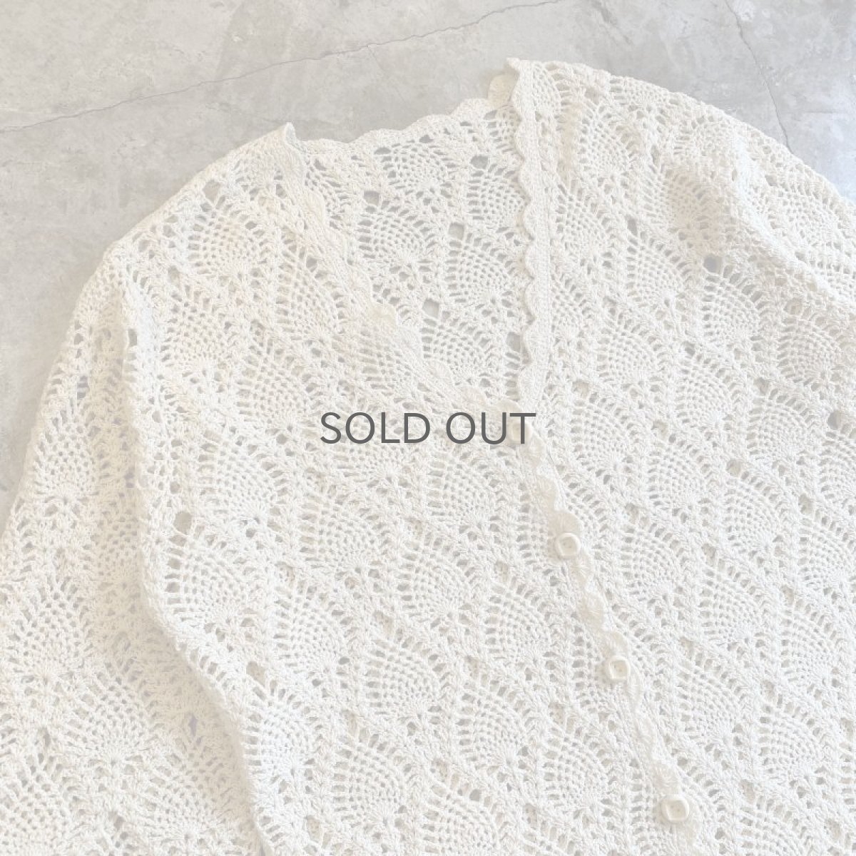 画像3: V NECK CROCHET DESIGN L/S CARDIGAN / Ladies M (3)