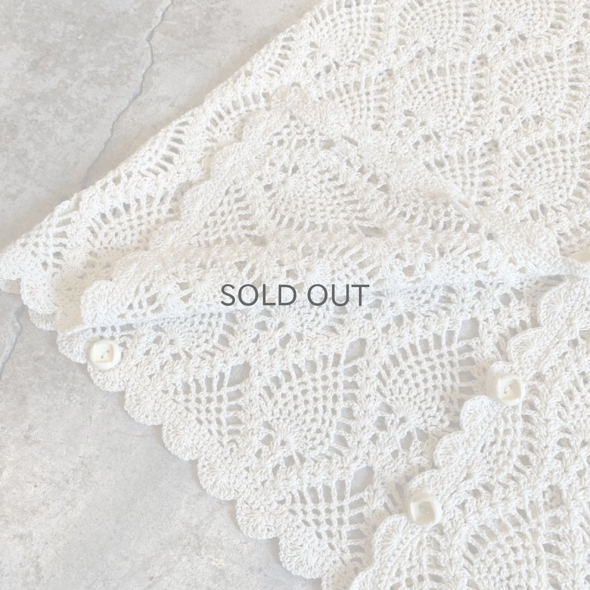 画像8: V NECK CROCHET DESIGN L/S CARDIGAN / Ladies M (8)