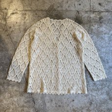 画像2: V NECK CROCHET DESIGN L/S CARDIGAN / Ladies M (2)