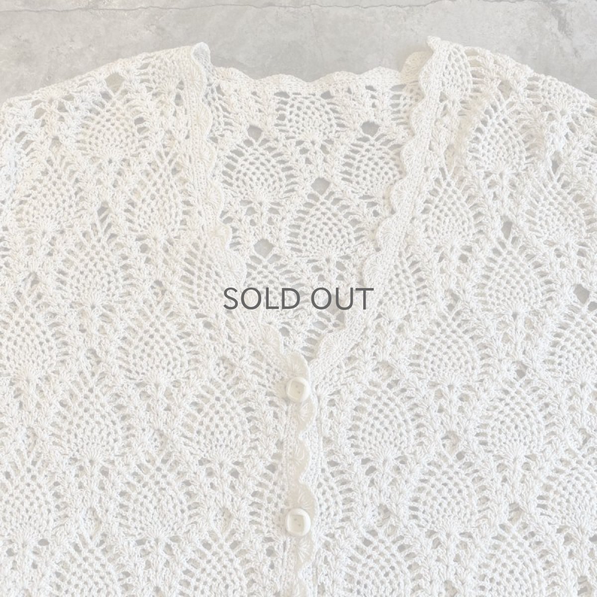 画像6: V NECK CROCHET DESIGN L/S CARDIGAN / Ladies M (6)