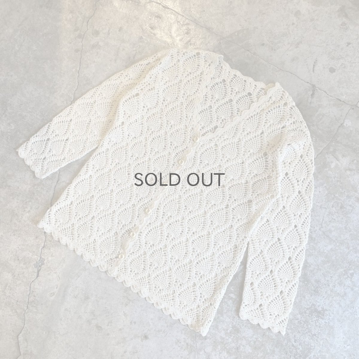 画像4: V NECK CROCHET DESIGN L/S CARDIGAN / Ladies M (4)