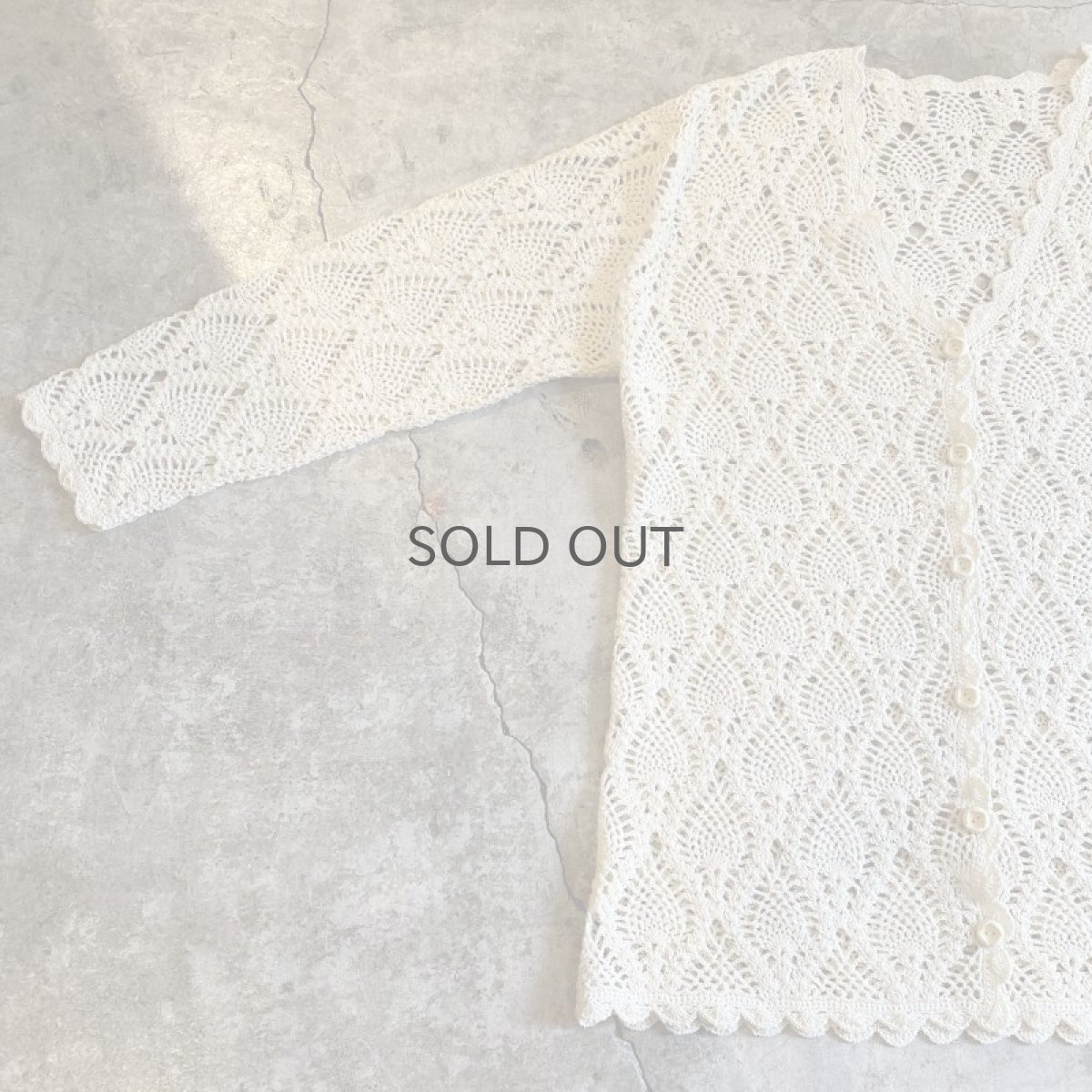 画像5: V NECK CROCHET DESIGN L/S CARDIGAN / Ladies M (5)