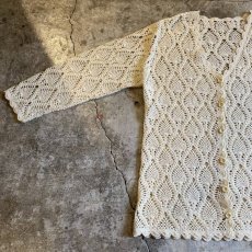 画像5: V NECK CROCHET DESIGN L/S CARDIGAN / Ladies M (5)