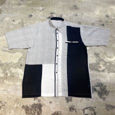 画像1: ART PANEL PATTERN SHEER S/S SHIRT / Mens L (1)