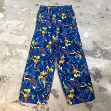 画像2: BOTANICAL PATTERN WIDE SILHOUETTE PANTS / FREE (2)