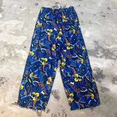 画像1: BOTANICAL PATTERN WIDE SILHOUETTE PANTS / FREE (1)