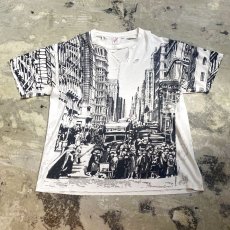 画像1: 90's ALL OVER PATTERN CRASH DAMAGE S/S TEE / Mens XL / MADE IN USA (1)