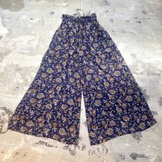 画像1: BOTANICAL PATTERN WIDE SILHOUETTE PANTS / ~W36 (1)