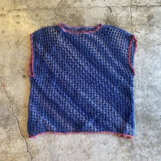 画像1: MIX COLOR LOW GAUGE KNIT VEST / Ladies M (1)