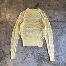 画像1: 【JILL STUART】PALE TONE CROCHET LONG SLEEVE DESIGN KNIT SWEATER / Ladies FR(M) (1)