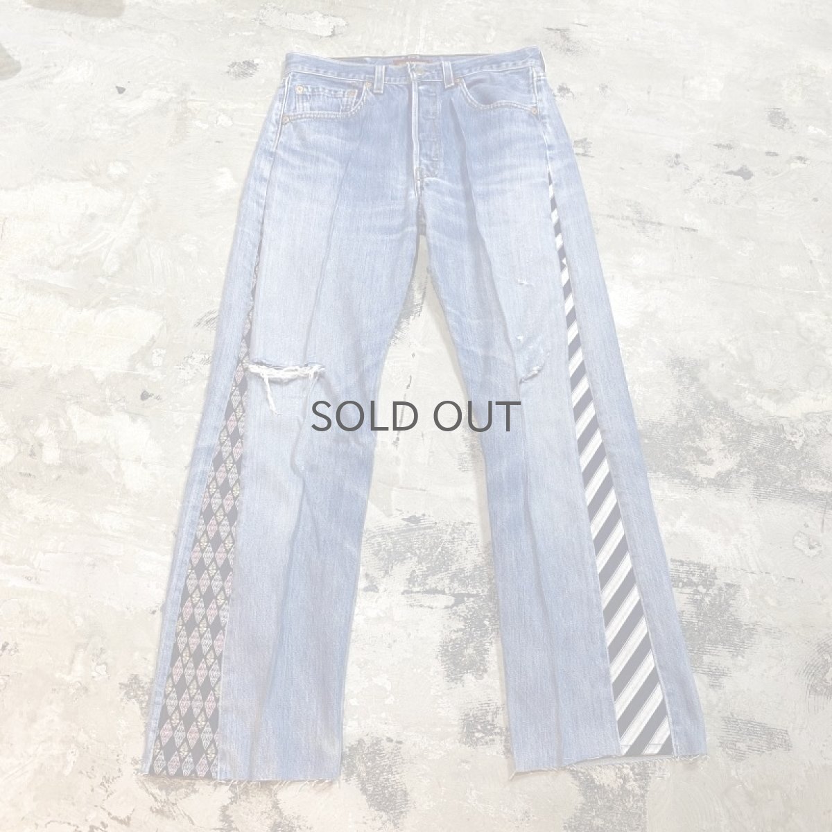 画像1: 【Wiz&Witch】SIDE TIE LINE DENIM PANTS / W30 (1)