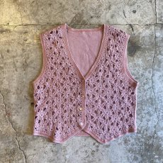 画像1: CROCHET COLOR KNIT VEST / Ladies M (1)