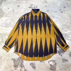 画像1: ARTISTIC RHOMBUS PATTERN L/S SHIRT / Mens L (1)