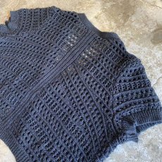 画像8: METALLIC BLACK COLOR DESIGN MESH KNIT CARDIGAN / Ladies XL(M) (8)