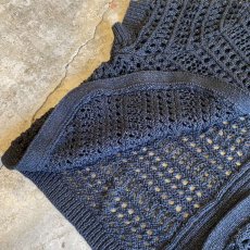 画像6: METALLIC BLACK COLOR DESIGN MESH KNIT CARDIGAN / Ladies XL(M) (6)