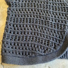 画像7: METALLIC BLACK COLOR DESIGN MESH KNIT CARDIGAN / Ladies XL(M) (7)