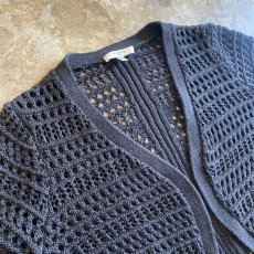 画像3: METALLIC BLACK COLOR DESIGN MESH KNIT CARDIGAN / Ladies XL(M) (3)