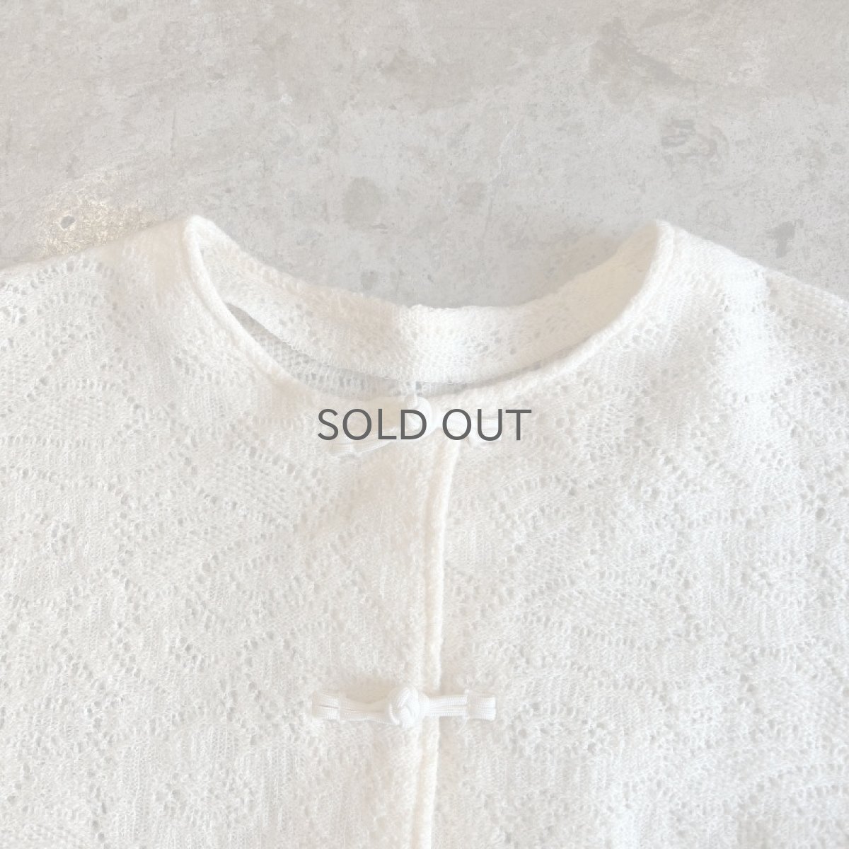 画像8: IVORY COLOR FLORAL PATTERN CHINA DESIGN KNIT CARDIGAN / Ladies M (8)