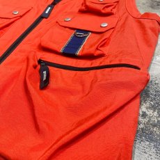 画像6: ORANGE COLOR ZIP UP OUTDOOR VEST / Mens M (6)