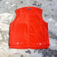 画像2: ORANGE COLOR ZIP UP OUTDOOR VEST / Mens M (2)