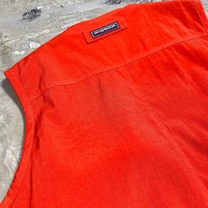 画像10: ORANGE COLOR ZIP UP OUTDOOR VEST / Mens M (10)