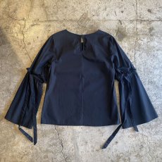 画像2: 【HELMUT LANG】BLACK COLOR FLARE DESIGN L/S TOPS / Ladies S(M) / MADE IN USA (2)