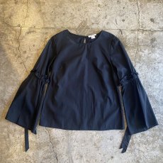 画像1: 【HELMUT LANG】BLACK COLOR FLARE DESIGN L/S TOPS / Ladies S(M) / MADE IN USA (1)