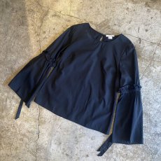 画像4: 【HELMUT LANG】BLACK COLOR FLARE DESIGN L/S TOPS / Ladies S(M) / MADE IN USA (4)