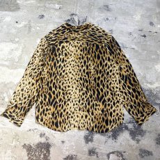 画像2: LEOPARD PATTERN OPEN COLLAR SILK L/S SHIRT / Mens L (2)