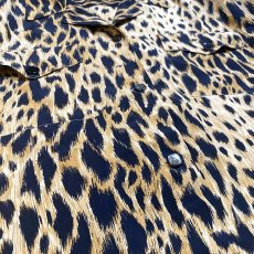 画像5: LEOPARD PATTERN OPEN COLLAR SILK L/S SHIRT / Mens L (5)