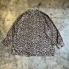 画像2: ALL OVER LEOPARD PATTERN STAND COLLAR OVER L/S SHIRT / Ladies XL (2)