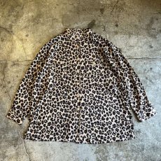 画像1: ALL OVER LEOPARD PATTERN STAND COLLAR OVER L/S SHIRT / Ladies XL (1)