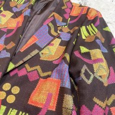 画像4: ARTISTIC GRAPHIC PATTERN TAILORED JACKET / Mens M (4)